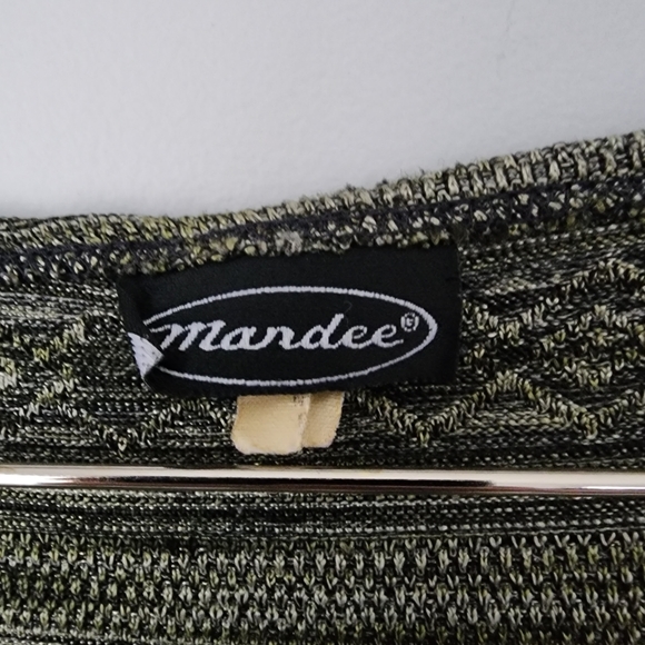 Y2K Mandee Crossover Surplice Top M Green Striped - Picture 4 of 9